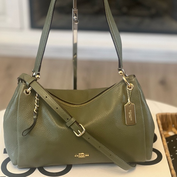 NWOT Coach Mia Olive Green Leather Shoulder Bag - Picture 3 of 5